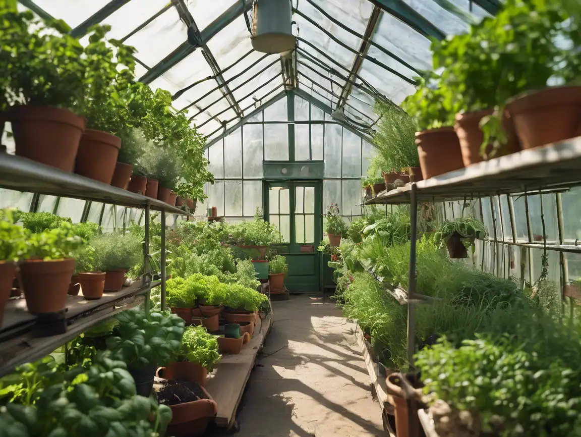 Lush green hydroponic vegetables growing inside a modern greenhouse for optimal vegetable production.