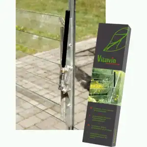 Automatic greenhouse door mechanism for efficient greenhouse management and plant protection. Designed for durability and seamless operation in greenhouse environments.
