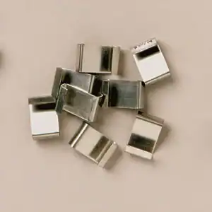 Metal greenhouse hinge clips for durable plant protection and maintenance.