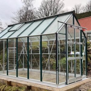 High-quality aluminum greenhouse for gardening and horticulture, ideal for residential use and plant growth enhancement, durable and weather-resistant structure.